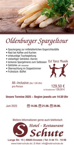 Termine für Spargeltour im Mai 2025