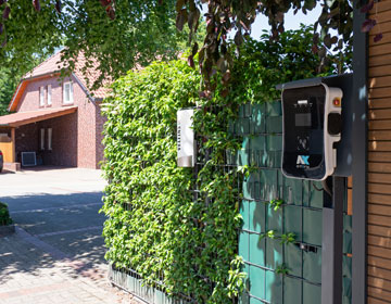 Parkplatz und Ladestationen